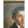 ANTICO QUADRO RITRATTO NOBIL UOMO DIPINTO OLIO SU TELA EPOCA 800 50X60CM CORNICE