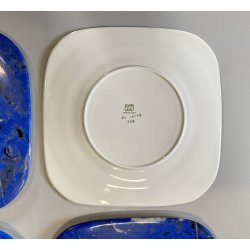 SET 8 SOTTOPIATTI QUADRATI ESTE C.E. Ceramica VINTAGE BLU LAPISLAZZULO 32x32 cm