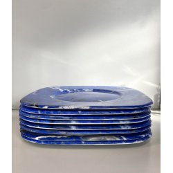 SET 8 SOTTOPIATTI QUADRATI ESTE C.E. Ceramica VINTAGE BLU LAPISLAZZULO 32x32 cm