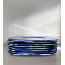 SET 8 SOTTOPIATTI QUADRATI ESTE C.E. Ceramica VINTAGE BLU LAPISLAZZULO 32x32 cm