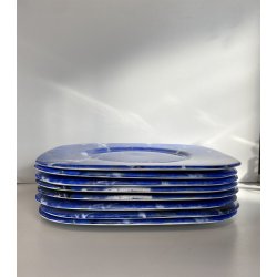 SET 8 SOTTOPIATTI QUADRATI ESTE C.E. Ceramica VINTAGE BLU LAPISLAZZULO 32x32 cm