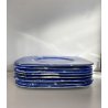 SET 8 SOTTOPIATTI QUADRATI ESTE C.E. Ceramica VINTAGE BLU LAPISLAZZULO 32x32 cm