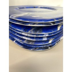 SET 8 SOTTOPIATTI QUADRATI ESTE C.E. Ceramica VINTAGE BLU LAPISLAZZULO 32x32 cm