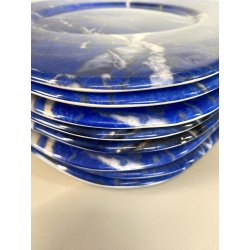 SET 8 SOTTOPIATTI QUADRATI ESTE C.E. Ceramica VINTAGE BLU LAPISLAZZULO 32x32 cm