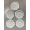 SET 5 SOTTOPIATTI ESAGONALI ESTE C.E Ceramica VINTAGE BLU LAPISLAZZULO ORO ø32cm