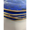 SET 5 SOTTOPIATTI ESAGONALI ESTE C.E Ceramica VINTAGE BLU LAPISLAZZULO ORO ø32cm