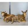 LOTTO 4 ANIMALI PRESEPE Fontanini BUE ASINO PECORE VINTAGE max H 16cm ITALIA '83