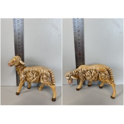 LOTTO 4 ANIMALI PRESEPE Fontanini BUE ASINO PECORE VINTAGE max H 16cm ITALIA '83