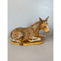 LOTTO 4 ANIMALI PRESEPE Fontanini BUE ASINO PECORE VINTAGE max H 16cm ITALIA '83