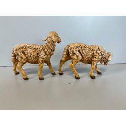 LOTTO 4 ANIMALI PRESEPE Fontanini BUE ASINO PECORE VINTAGE max H 16cm ITALIA '83