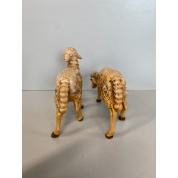 LOTTO 4 ANIMALI PRESEPE Fontanini BUE ASINO PECORE VINTAGE max H 16cm ITALIA '83
