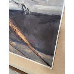 QUADRO DIPINTO Carlo Monti NATURA MORTA UCCELLI LANTERNA ARONA SELVAGGINA TELA