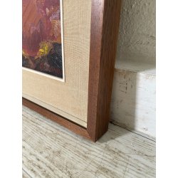 QUADRO DIPINTO Carlo Monti PAESAGGIO TRAMONTO AUTUNNALE LAGO MAGGIORE ANNI 60