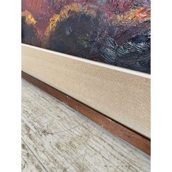 QUADRO DIPINTO Carlo Monti PAESAGGIO TRAMONTO AUTUNNALE LAGO MAGGIORE ANNI 60