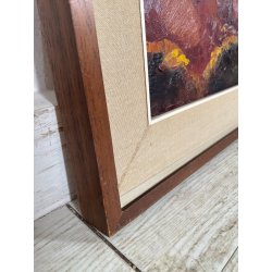 QUADRO DIPINTO Carlo Monti PAESAGGIO TRAMONTO AUTUNNALE LAGO MAGGIORE ANNI 60