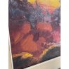 QUADRO DIPINTO Carlo Monti PAESAGGIO TRAMONTO AUTUNNALE LAGO MAGGIORE ANNI 60