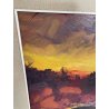QUADRO DIPINTO Carlo Monti PAESAGGIO TRAMONTO AUTUNNALE LAGO MAGGIORE ANNI 60