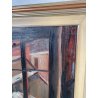 QUADRO DIPINTO Carlo Monti VEDUTA FINESTRE CASE NEVICATA ARONA ANNI 50 OLIO TELA