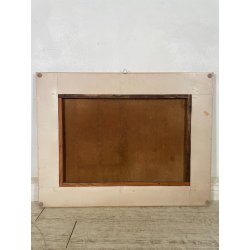 QUADRO DIPINTO Carlo Monti VEDUTA FINESTRE CASE NEVICATA ARONA ANNI 50 OLIO TELA
