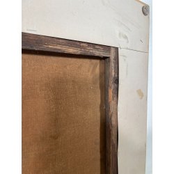 QUADRO DIPINTO Carlo Monti VEDUTA FINESTRE CASE NEVICATA ARONA ANNI 50 OLIO TELA