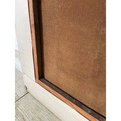 QUADRO DIPINTO Carlo Monti VEDUTA FINESTRE CASE NEVICATA ARONA ANNI 50 OLIO TELA