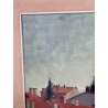 QUADRO DIPINTO Carlo Monti VEDUTA TETTI CASE CORSO DI ARONA ANNI 50 OLIO TELA