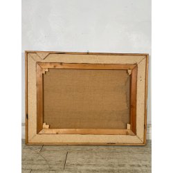QUADRO DIPINTO Carlo Monti VEDUTA TETTI CASE CORSO DI ARONA ANNI 50 OLIO TELA