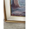 QUADRO DIPINTO Carlo Monti VEDUTA DARSENA BARCA LAGO MAGGIORE ARONA ANNI 50 TELA