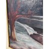 QUADRO DIPINTO Carlo Monti VEDUTA DARSENA BARCA LAGO MAGGIORE ARONA ANNI 50 TELA