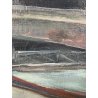 QUADRO DIPINTO Carlo Monti VEDUTA DARSENA BARCA LAGO MAGGIORE ARONA ANNI 50 TELA