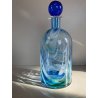 BOTTIGLIA VETRO MURANO Carlo Moretti "Marblé" VINTAGE TRASPARENTE BLU VERDE '70