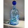 BOTTIGLIA VETRO MURANO Carlo Moretti "Marblé" VINTAGE TRASPARENTE BLU VERDE '70