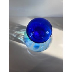 BOTTIGLIA VETRO MURANO Carlo Moretti "Marblé" VINTAGE TRASPARENTE BLU VERDE '70