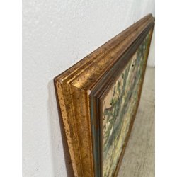 QUADRO DIPINTO Carlo Monti VEDUTA CORSO EUROPA BARCHE PORTO ARONA 2000 OLIO TELA
