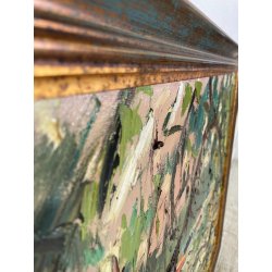 QUADRO DIPINTO Carlo Monti VEDUTA CORSO EUROPA BARCHE PORTO ARONA 2000 OLIO TELA
