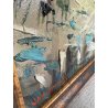 QUADRO DIPINTO Carlo Monti VEDUTA CORSO EUROPA BARCHE PORTO ARONA 2000 OLIO TELA