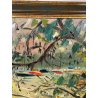 QUADRO DIPINTO Carlo Monti VEDUTA CORSO EUROPA BARCHE PORTO ARONA 2000 OLIO TELA