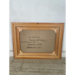 QUADRO DIPINTO Carlo Monti VEDUTA CORSO EUROPA BARCHE PORTO ARONA 2000 OLIO TELA