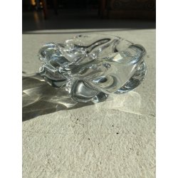 SVUOTATASCHE POSACENERE CIOTOLA VETRO MURANO TRASPARENTE FORMA ORGANICA '60