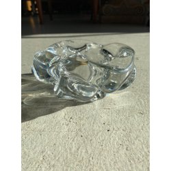 SVUOTATASCHE POSACENERE CIOTOLA VETRO MURANO TRASPARENTE FORMA ORGANICA '60