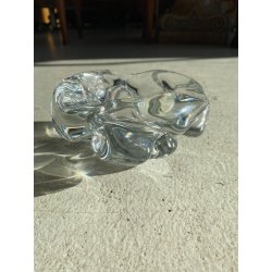 SVUOTATASCHE POSACENERE CIOTOLA VETRO MURANO TRASPARENTE FORMA ORGANICA '60