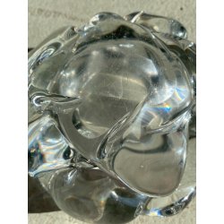 SVUOTATASCHE POSACENERE CIOTOLA VETRO MURANO TRASPARENTE FORMA ORGANICA '60