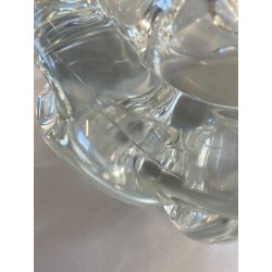 SVUOTATASCHE POSACENERE CIOTOLA VETRO MURANO TRASPARENTE FORMA ORGANICA '60