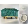 VASO OTTAGONALE CERAMICA ESTE C.E. DISEGNO MALACHITE VERDE ORO ø 25 H 10,5 cm