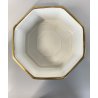 VASO OTTAGONALE CERAMICA ESTE C.E. DISEGNO MALACHITE VERDE ORO ø 25 H 10,5 cm