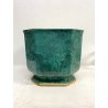 VASO CACHEPOT OTTAGONALE CERAMICA ESTE C.E. MALACHITE VERDE ORO ø 32 x 29,5 cm/h