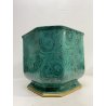 VASO CACHEPOT OTTAGONALE CERAMICA ESTE C.E. MALACHITE VERDE ORO ø 32 x 29,5 cm/h