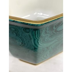 VASO CACHEPOT OTTAGONALE CERAMICA ESTE C.E. MALACHITE VERDE ORO ø 32 x 29,5 cm/h