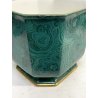 VASO CACHEPOT OTTAGONALE CERAMICA ESTE C.E. MALACHITE VERDE ORO ø 32 x 29,5 cm/h