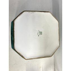 VASO CACHEPOT OTTAGONALE CERAMICA ESTE C.E. MALACHITE VERDE ORO ø 32 x 29,5 cm/h